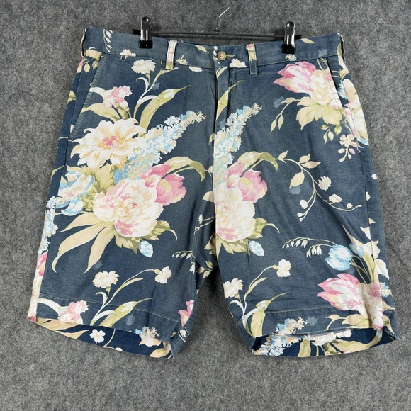Polo Ralph Lauren Other - Polo Ralph Lauren Shorts Mens 34 Blue Floral Linen Chino 9 In Inseam Hawaiian